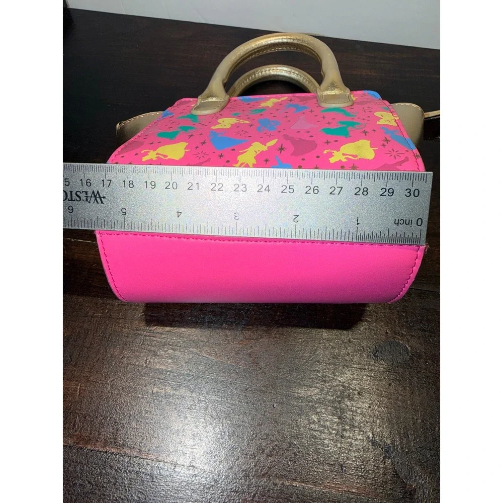 Walt Disney Parks Princess Mini Handbag Pink‎ Gold Silhouette Graphics Kids Bag